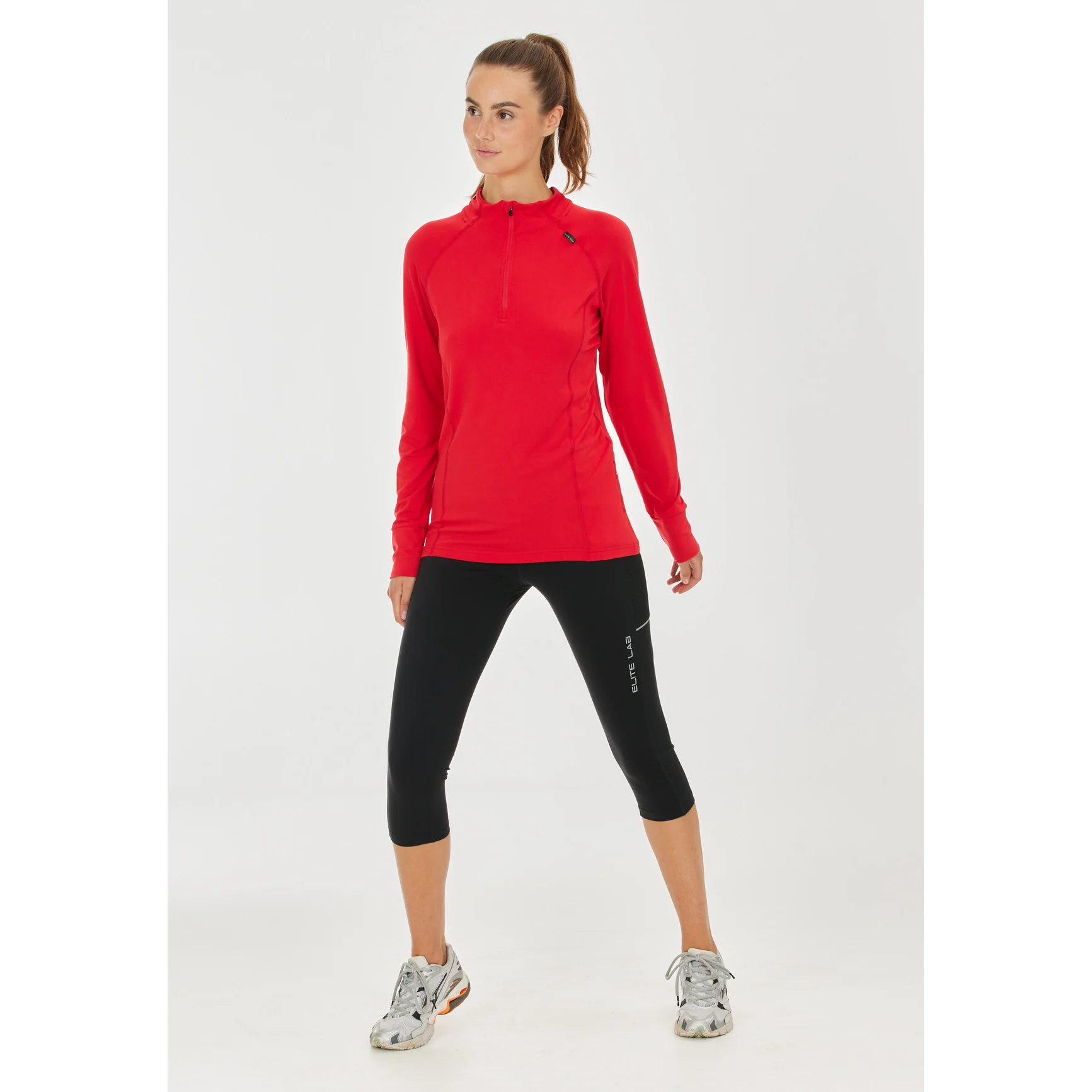 Maillot manches longues 1/4 zip femme Elite Lab Core X1 Elite · Rouge
