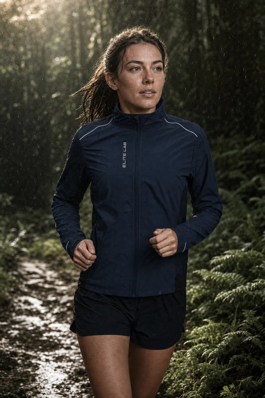 Veste imperméable coupe vent femme Elite Lab Elite X1 en situation