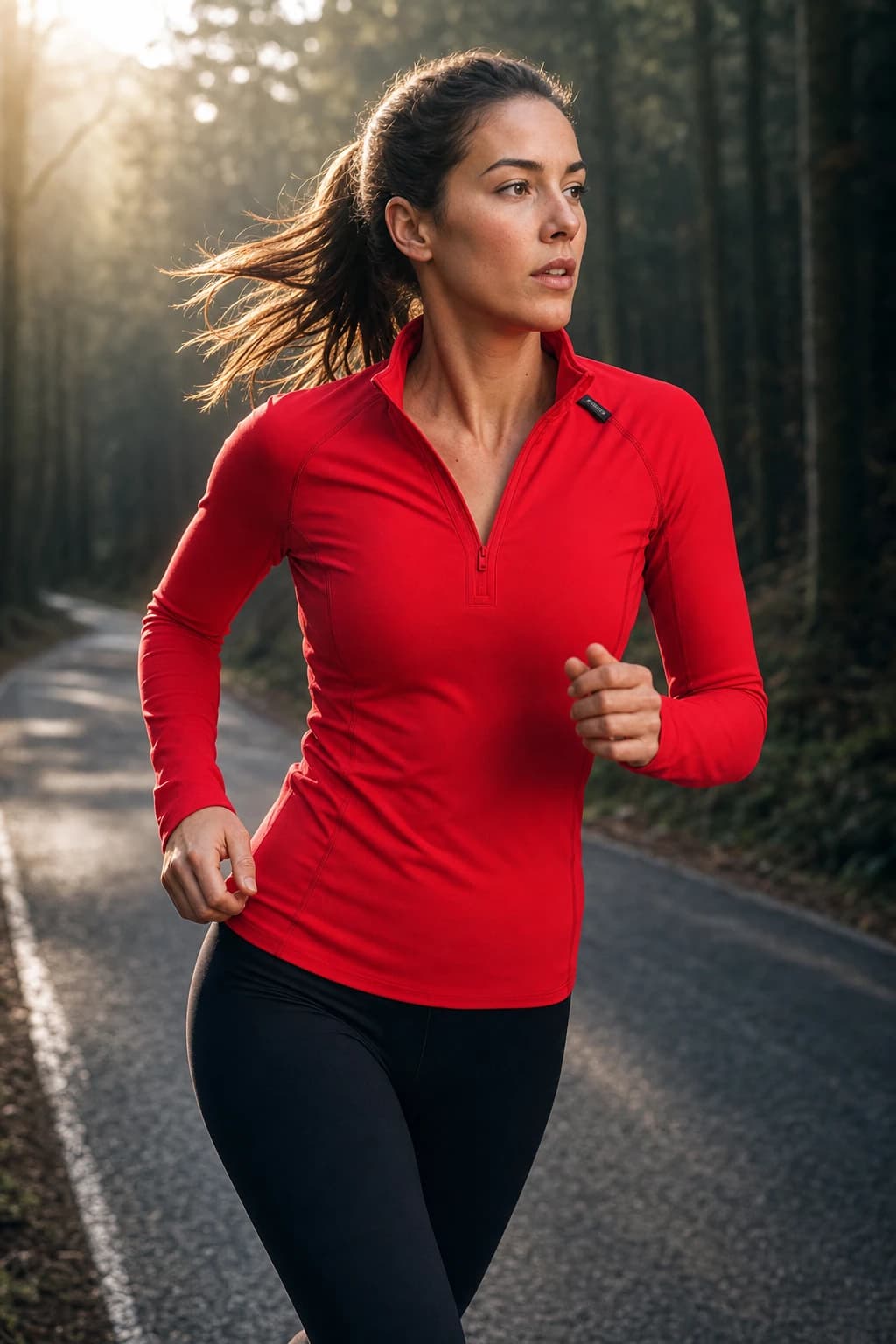 Maillot manches longues 1/4 zip femme Elite Lab Core X1 Elite en situation