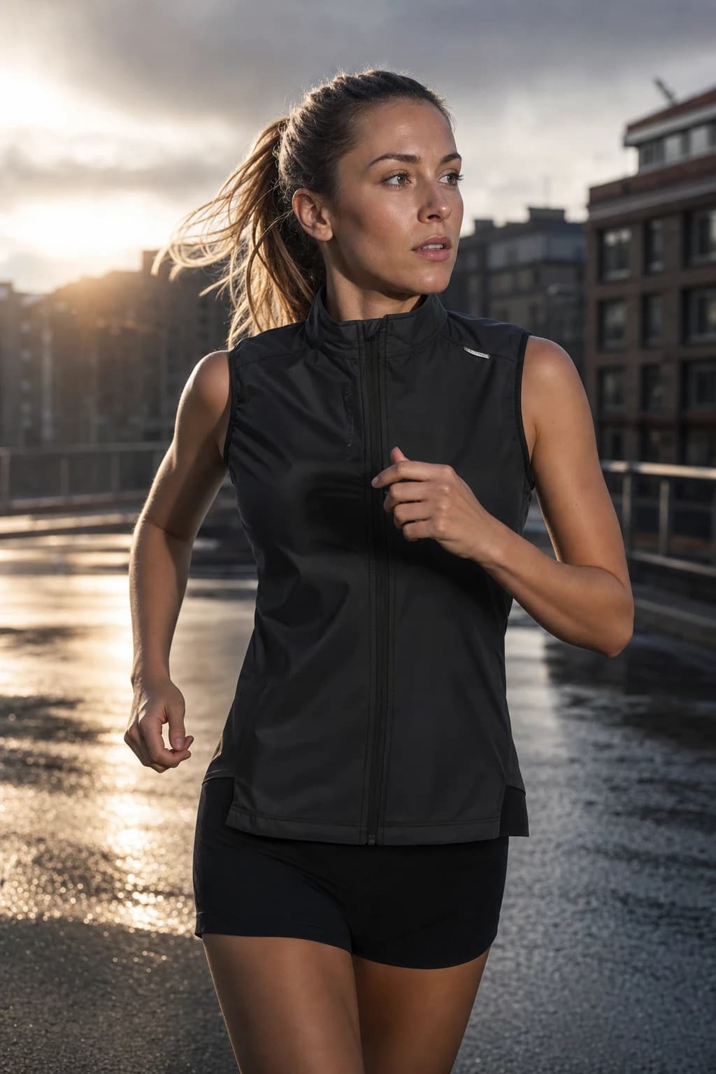 Veste réfléchissante sans manches femme Elite Lab Elite X1 en situation
